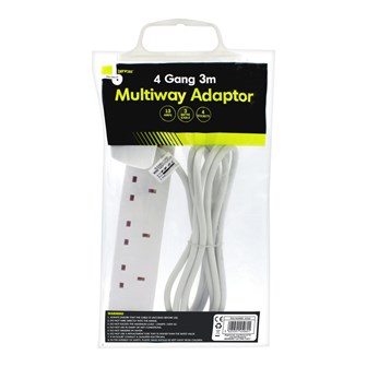 4 Way 3M Extension Lead - 13A