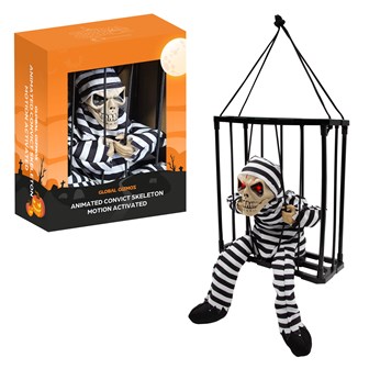 Skeleton Jail Animated Motion Sensor Decoration