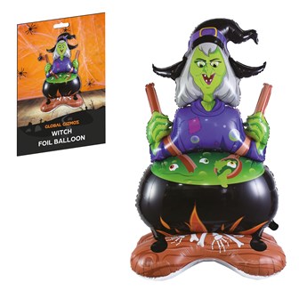 Halloween Witch and Cauldron Balloon