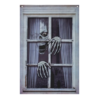 Creepy Skeleton Window Backdrop
