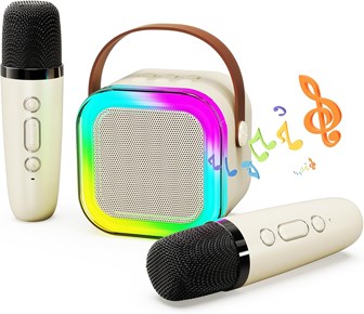 Wireless Karaoke Machine w/Lights 2 Mic