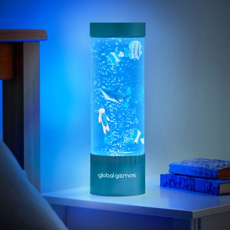 32cm Scuba Diver Bubble Lamp - Metallic Blue