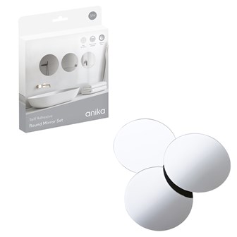 3pk Self Adhesive Mirrors Round Large