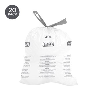 B+D 40L Bin Bags 20 Pack