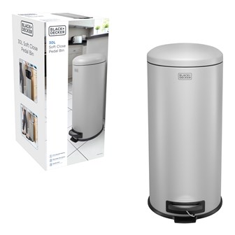 B+D 30L Dome Lid Pedal Bin - Grey