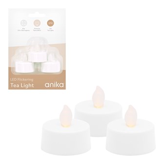 LED Flickering Tealights - 3 pack B/operated