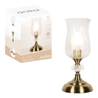 Hurricane Table Lamp - Brass Base