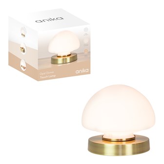 Opal Dome Touch Lamp Brass