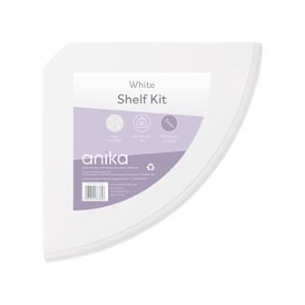 19cm x 19cm White Corner Shelf