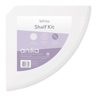 28.5cm x 28.5cm White Corner Shelf