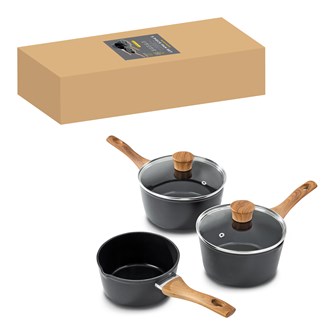 Blackmoor 5pc Wood Handle Saucepan Set