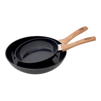 Blackmoor 2pc Wood Handle Fry pan Set