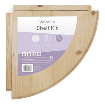 28.5cm x 28.5cm Pine Wood Corner Shelf