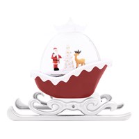 LED Water Sleigh Lantern With Santa - Red