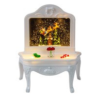 LED White Dress Table With Santa
