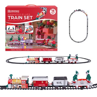 Elves Animated Christmas Train Set