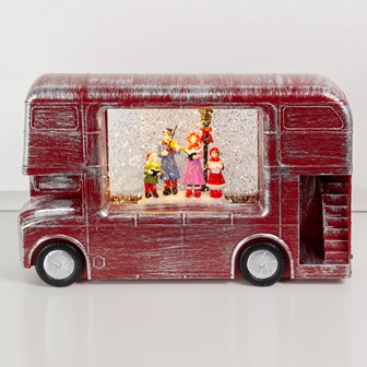 LED London Bus Water Scene With Choir