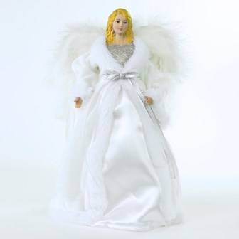 12" White Tree Top Angel