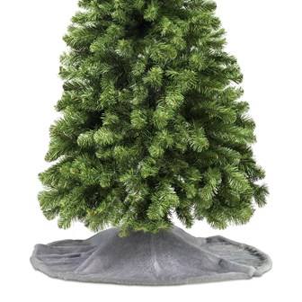 Light Grey Short Smooth Faux Fur Tree Skirt