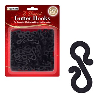 120pc Gutter "S" Hooks- Black