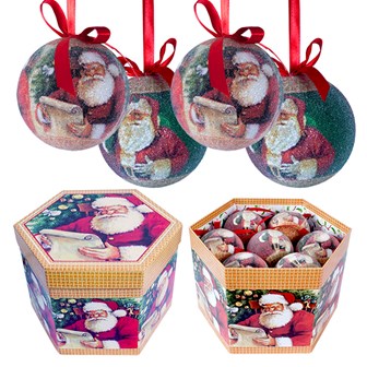14pc Santa Decoupage Bauble