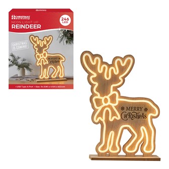 Neon light reindeer table decoration