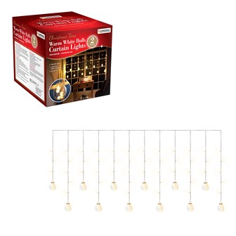 2x0.8M 108 LED Curtain Lights - W. White