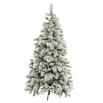 6ft Pre-Lit Deluxe Snowy Wild Christmas Tree