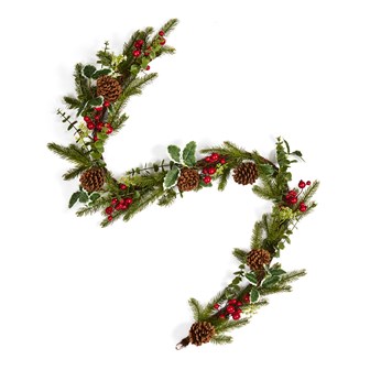Holly and Red Berries Christmas Garland