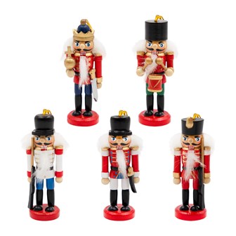 5PK Hanging Wooden Nutcrackers - Red