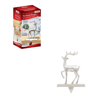 Reindeer Stocking Hanging Hook - Silver