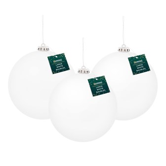 3PK 15cm White Traditional Matt Bauble