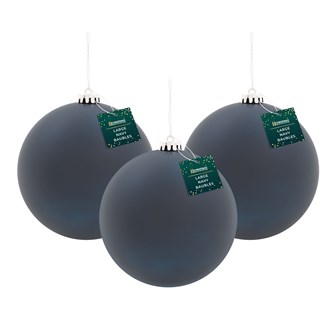 3PK 15cm Navy Blue Traditional Matt Bauble