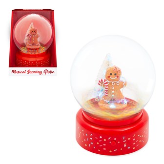 Gingerbread Man Musical Snowing Globe