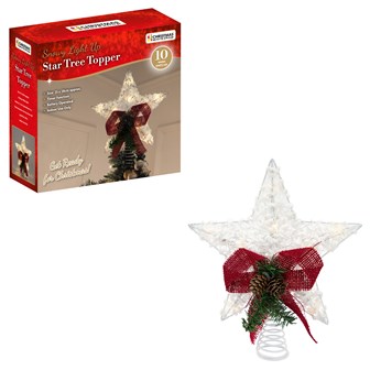 White Cotton Thread  Metal Frame Star Tree Topper