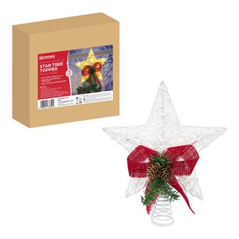 White Cotton Thread Metal Frame Star Tree Topper