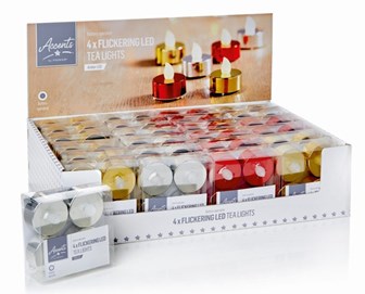 4PK Flameless LED Tea Light-3Assort