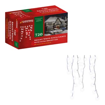 720 LED Icicle Chaser Lights- White
