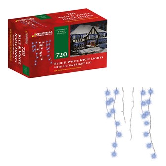 720 LED Icicle Chaser Lights-Blue & White