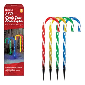 4PC 40LED Candy Cane Stick Stake Lights - Colour