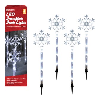 4PC 40LED Snowflake Stake Light - White