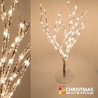 60cm 90LED BO Copper Wire Crystal Tree - W.White