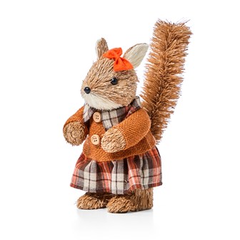 7.5 " Mrs Squirrel Straw Decor