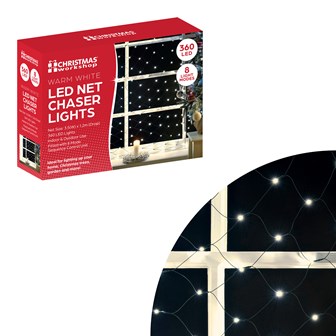 360 LED Net Chaser Lights - Warm White
