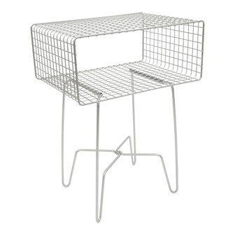 2 Tier Wire Side Table with hairpin legs, Satin