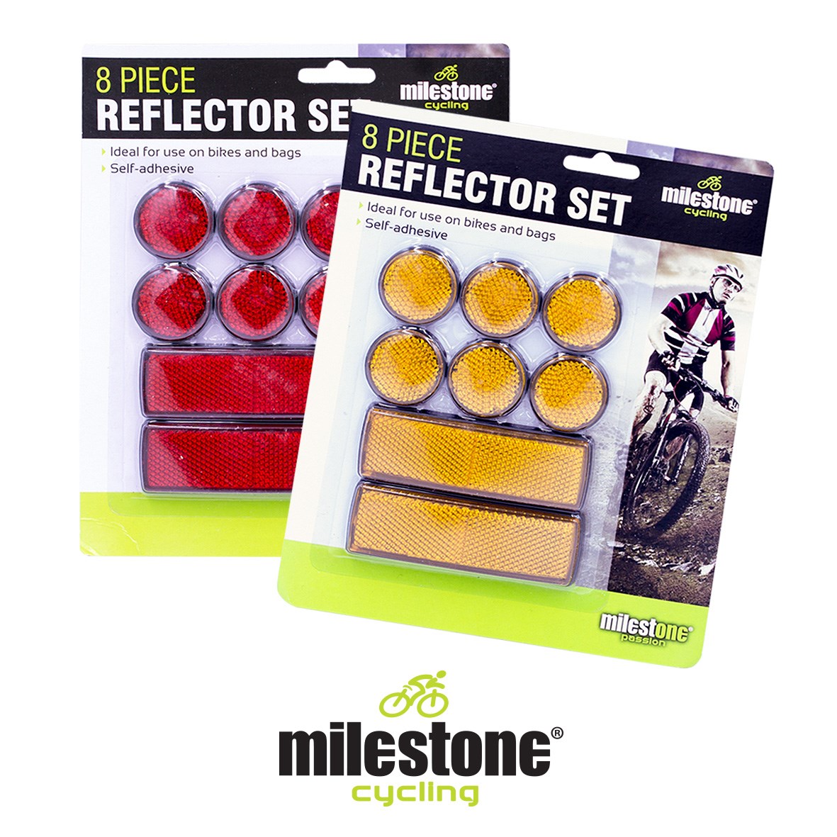8pc Adhesive Reflector Set