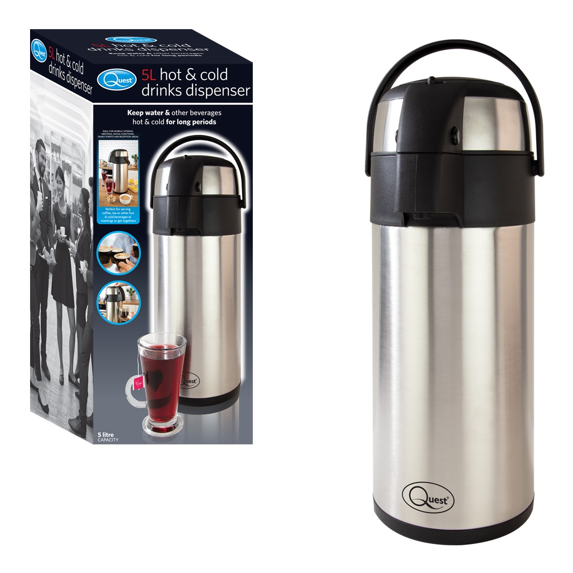5 Litre Stainless Steel Hot & Cold Drink Dispenser