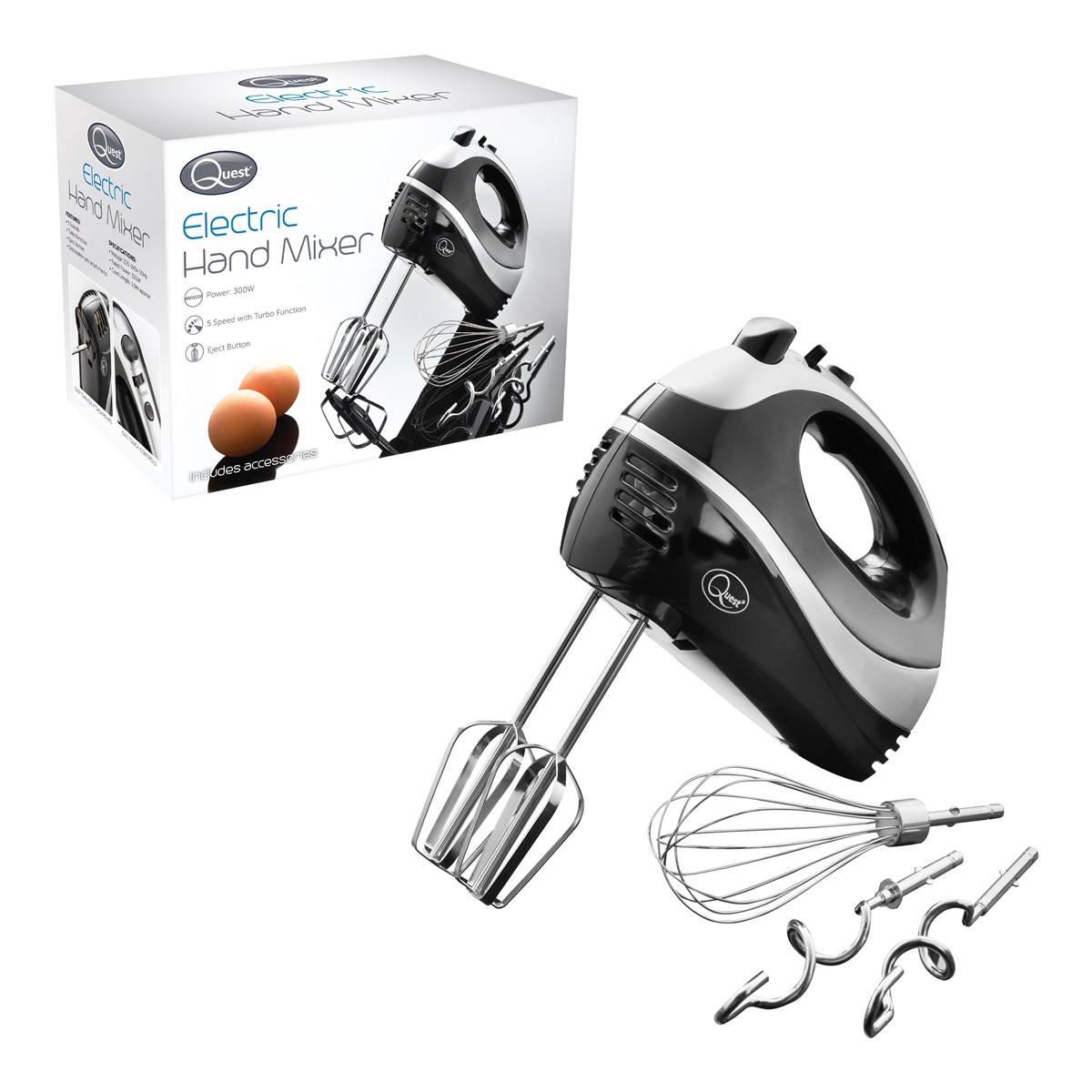 Professional Hand Mixer Black/Silver