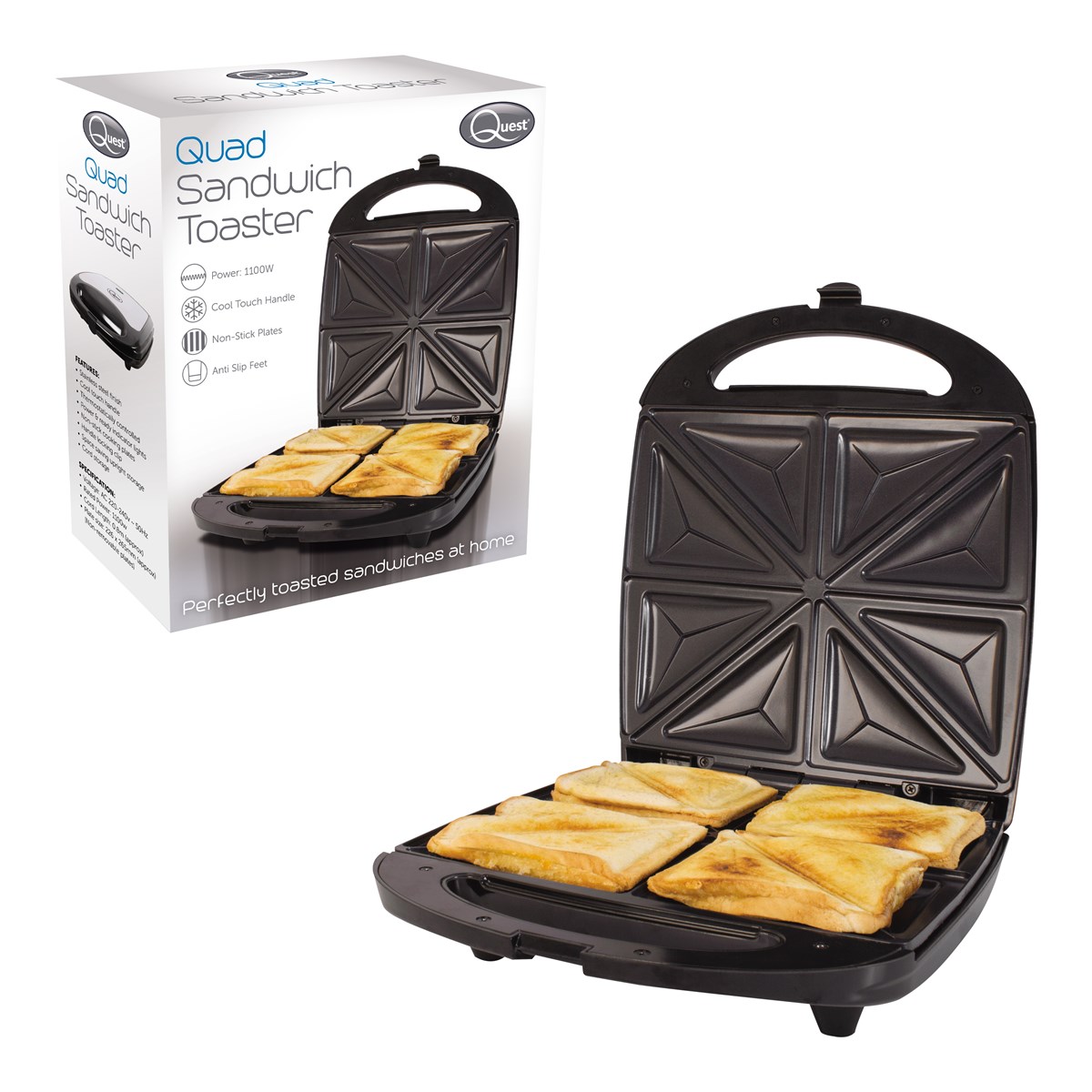 4 Portion Sandwich Toaster Stainless Steel