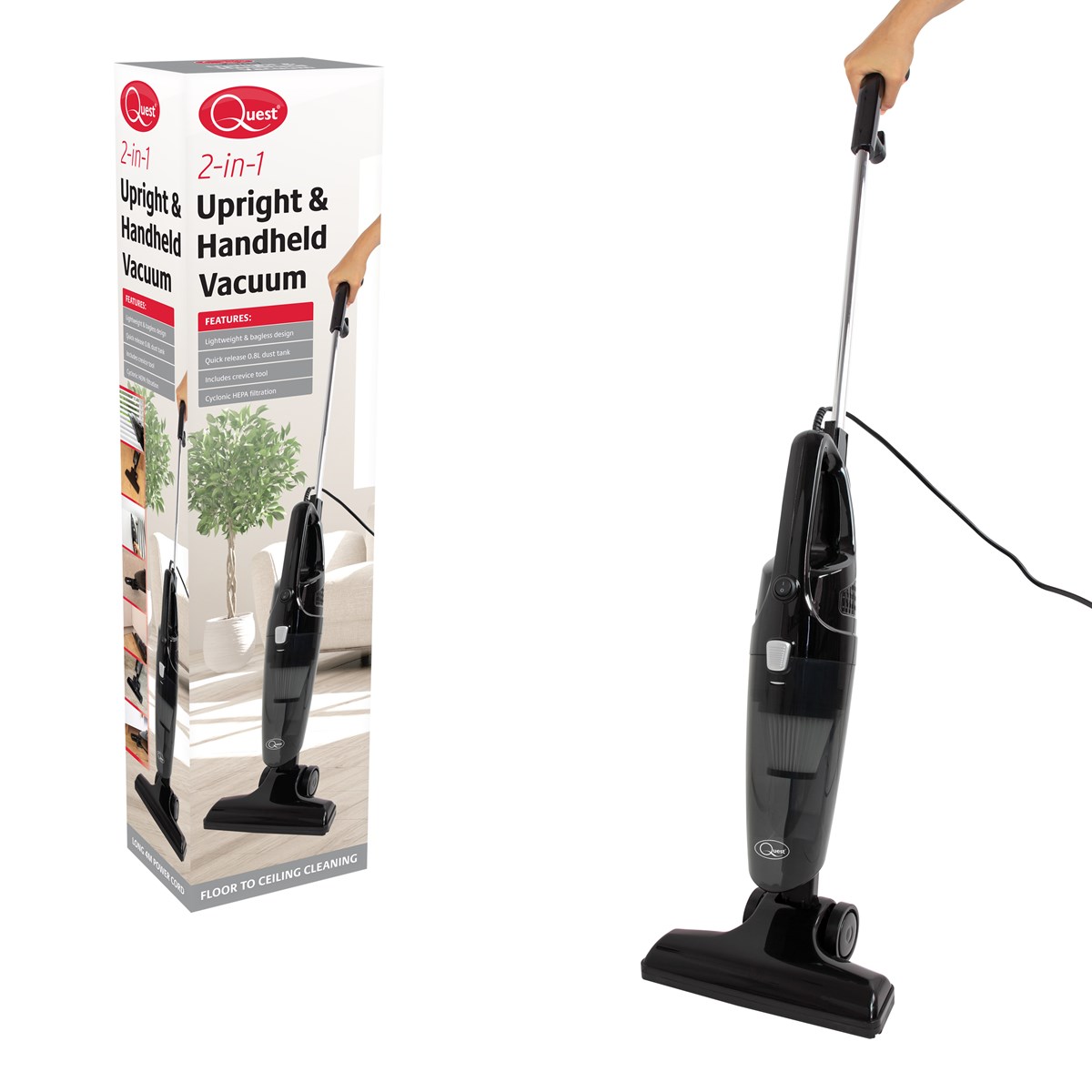 2in1 Upright & Handheld Vacuum Cleaner Black